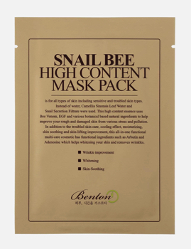 Benton Snail Bee High Content Sheet Mask